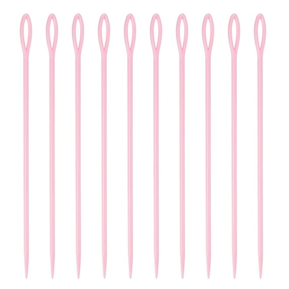 Uxcell Plastic Sewing Needles, 15cm Large Eye Blunt Learning Needles, Pink 20 Pack