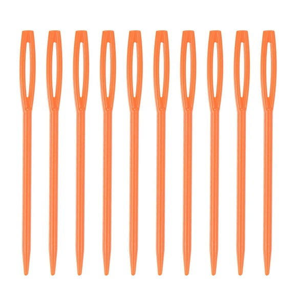 Uxcell Plastic Sewing Needles, 7cm Large Eye Blunt Learning Needles, Orange 90 Pack