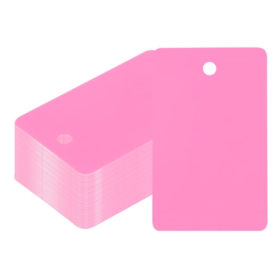 Uxcell Plastic Shipping Tags with Wire, Waterproof Blank Labels for Luggage Identification Pink 2-1/16" x 1-5/16"