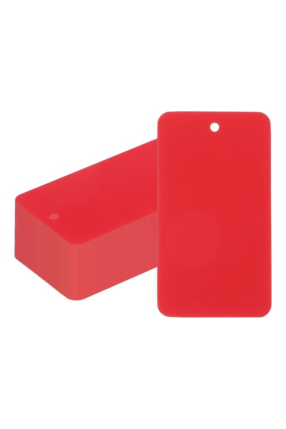 Plastic Shipping Tags with Wire, Waterproof Blank Labels for Luggage Identification Red 3-9/16" x 2"