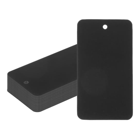 Uxcell Plastic Shipping Tags with Wire, Waterproof Blank Labels for Luggage Product Identification Black 3-9/16" x 2"