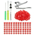 thumbnail image 1 of Uxcell Plastic Snaps Fasteners with Snap Pliers, 100 Set T8 Round Resin No-Sew Button Snap Fasteners Kit Red, 1 of 7