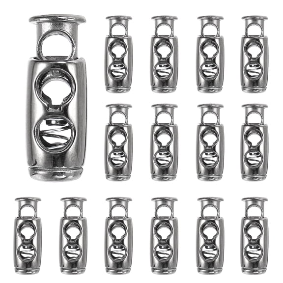 Uxcell Plastic Spring Cord Locks, 20Pcs Ellipse Elastic Toggle Stop Slider Clamp Adjuster Fastener String Lock Replacement for Drawstring Shoelaces Paracord Clothing Decoration, Black