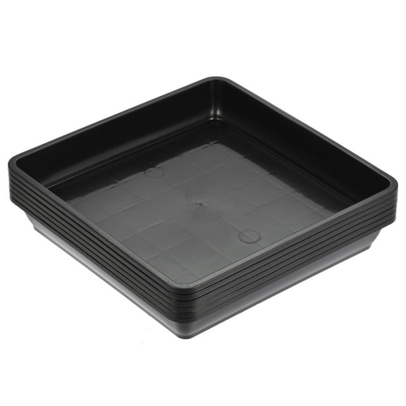 Uxcell Plastic Square Flower Drip Trays for Gardening 6pcs Black 6"