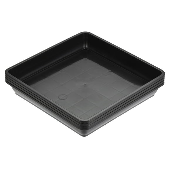 Uxcell Plastic Square Plant Pot Saucer Flower Drip Tray 4pcs Black 5"