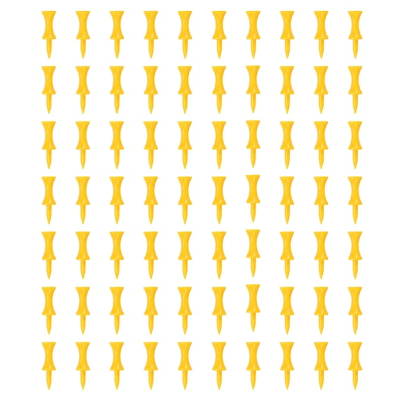 Uxcell Plastic Step Down Golf Tees, 1.7 Inch Unbreakable Plastic Golf Tees Bulk, 70 Pack & Yellow - Fitting For(Practice/Outdoor/Golf Course/Competition/Leisure)