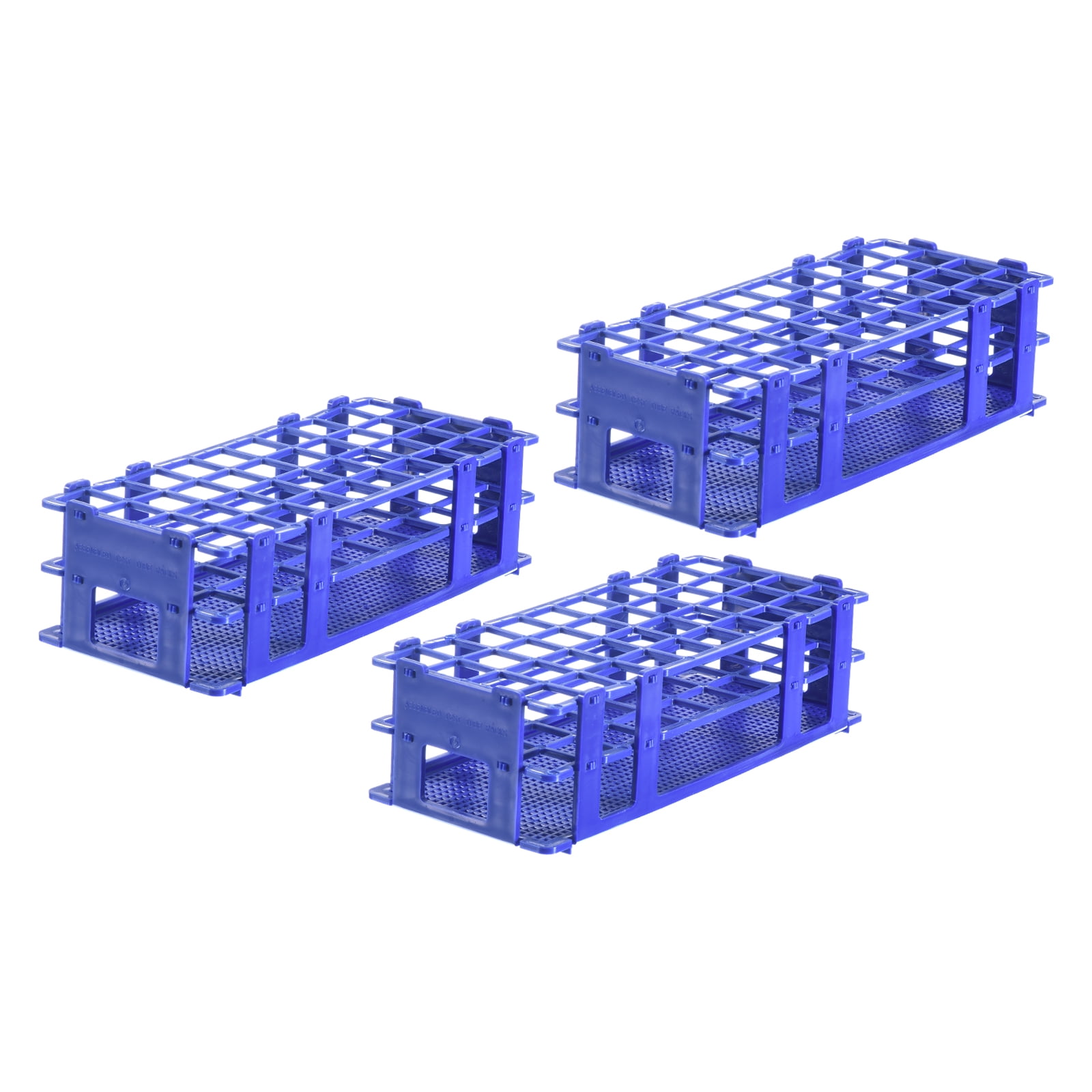 Uxcell Plastic Test Tube Rack Holder 40 Holes 3 Layers Detachable Holder Blue for 20mm Test Tubes, Pack of 3