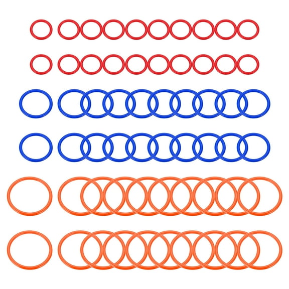 Uxcell Plastic Toss Ring 3 Sizes, 60 Pack Sports Rings Toss Game for Carnival Outdoor Games, 3 Colors