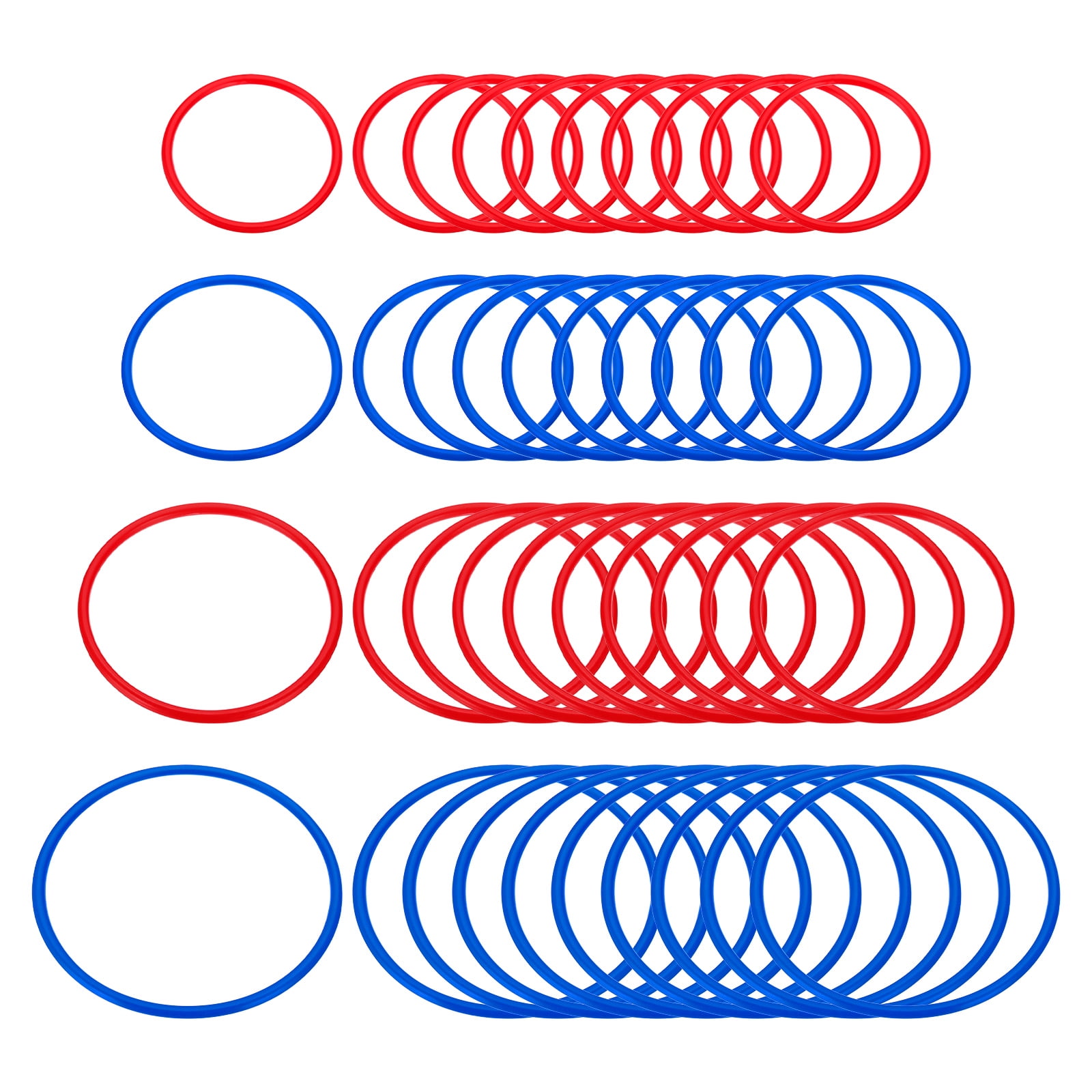 Uxcell Plastic Toss Ring 4 Sizes, 40 Pack Sports Rings Toss Game for Carnival Outdoor Games, Red/Blue