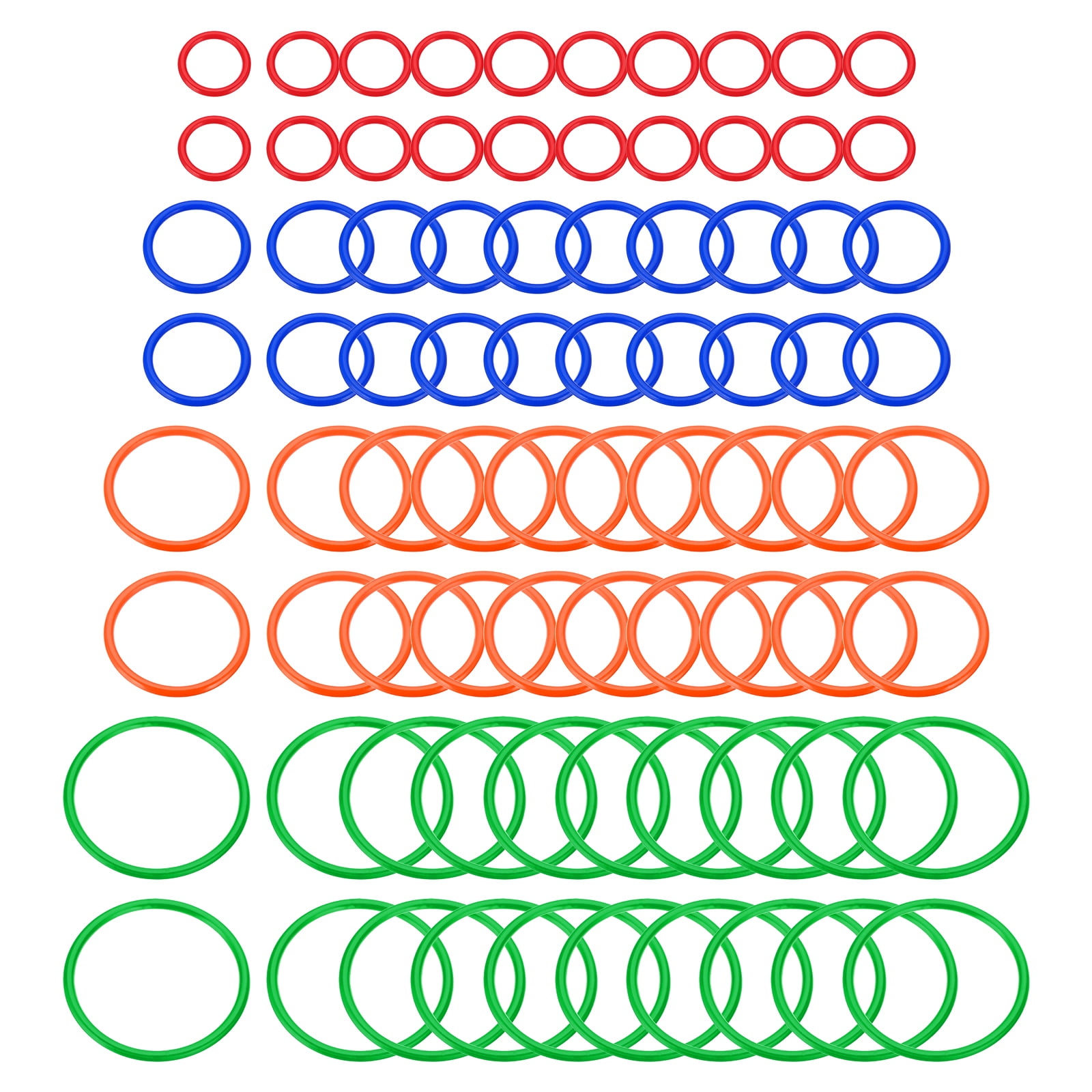 Uxcell Plastic Toss Ring 4 Sizes, 80 Pack Sports Rings Toss Game for Carnival Outdoor Games, 4 Colors