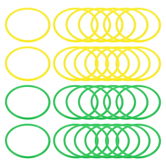 Uxcell Plastic Toss Ring 5.31 Inch, 60 Pack Sports Rings Toss Game for Carnival Outdoor Games, Yellow/Green