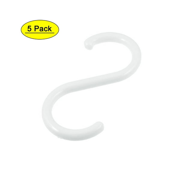 Uxcell Plastic Towel Coat Hanging Buckets Holder Hooks 3.98" x 1.97" White 5Pcs