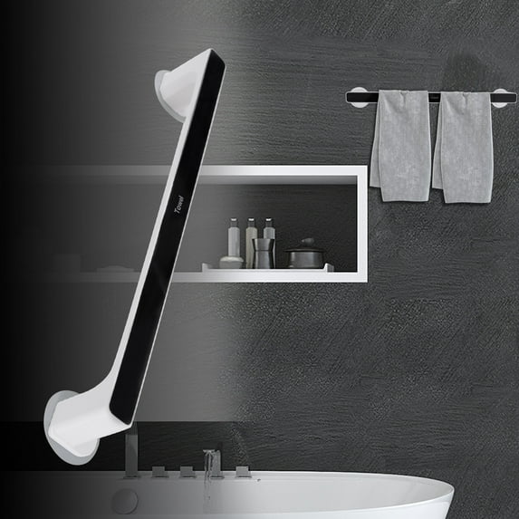 Uxcell Plastic Towel Rack Self Adhesive Single Towel Bar Hand Towel Holder 18"