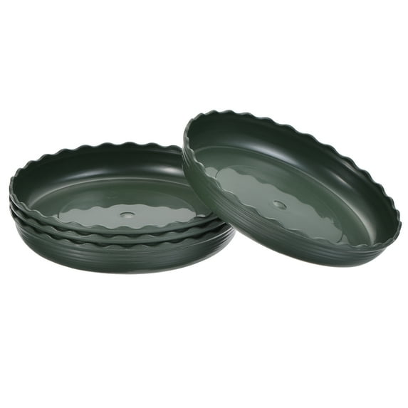 Uxcell Plastic Wave Round Plant Pot Saucer Flower Drip Tray 4pcs Green 5.3"