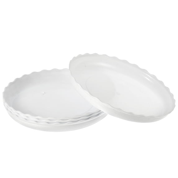 Uxcell Plastic Wave Round Plant Pot Saucer Flower Drip Tray 4pcs White 7"