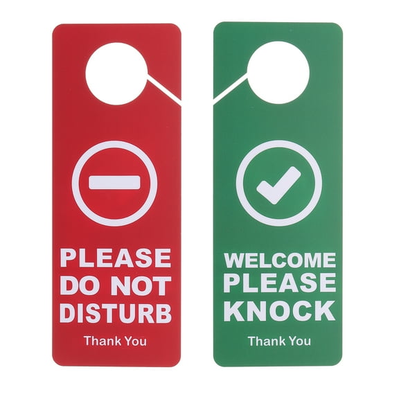 Uxcell Please Do Not Disturb Sign, Welcome Please Knock Hanger Sign, Red Green