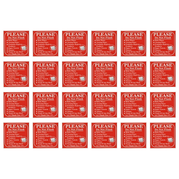 Uxcell Please Do Not Flush Sign Decals Toilet Sign for Bathroom Toilet Warning 24 Pack