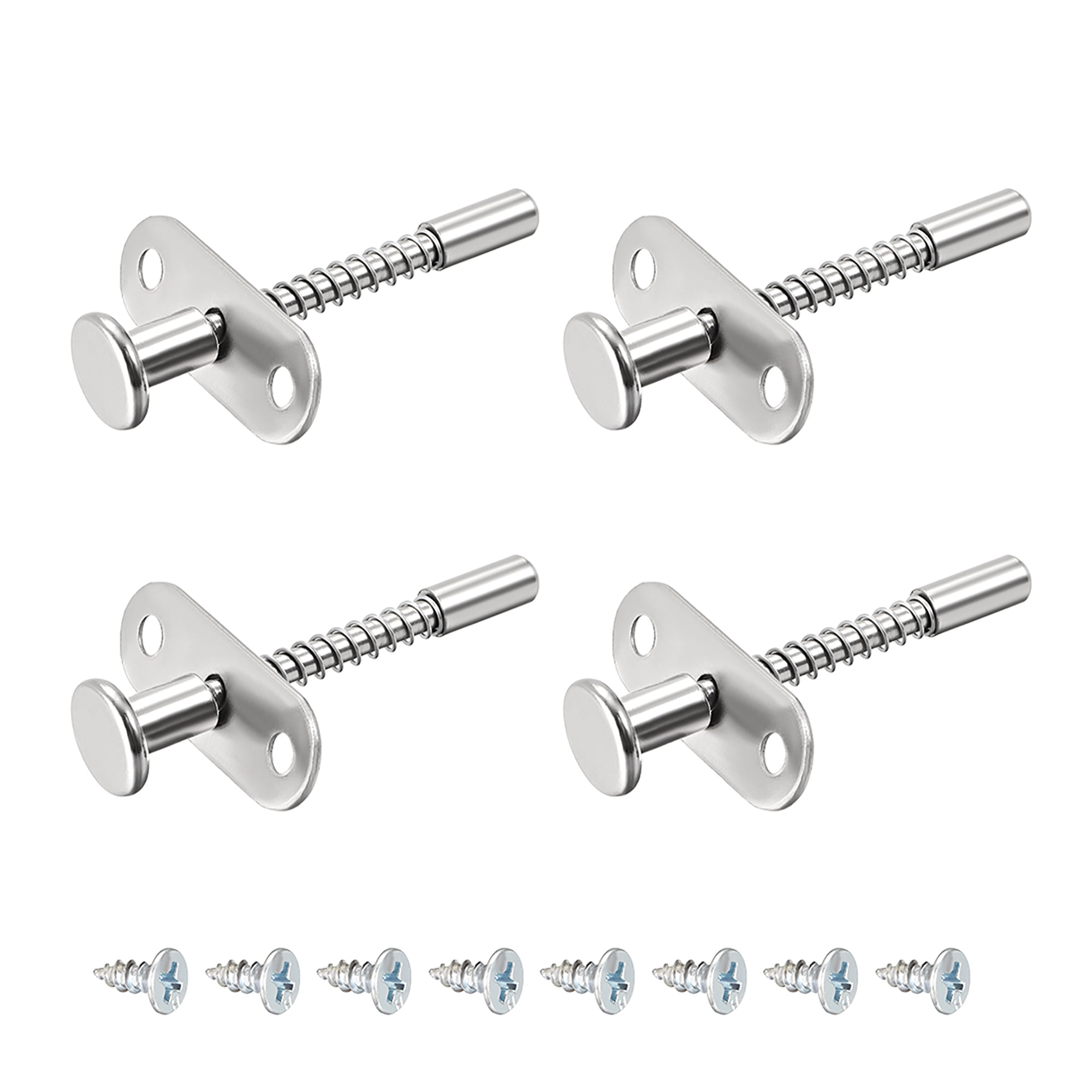 Uxcell Plunger Latches Spring-loaded 0.28' Head 0.24' Spring 2.76' Total Length Stainless Steel 4pcs