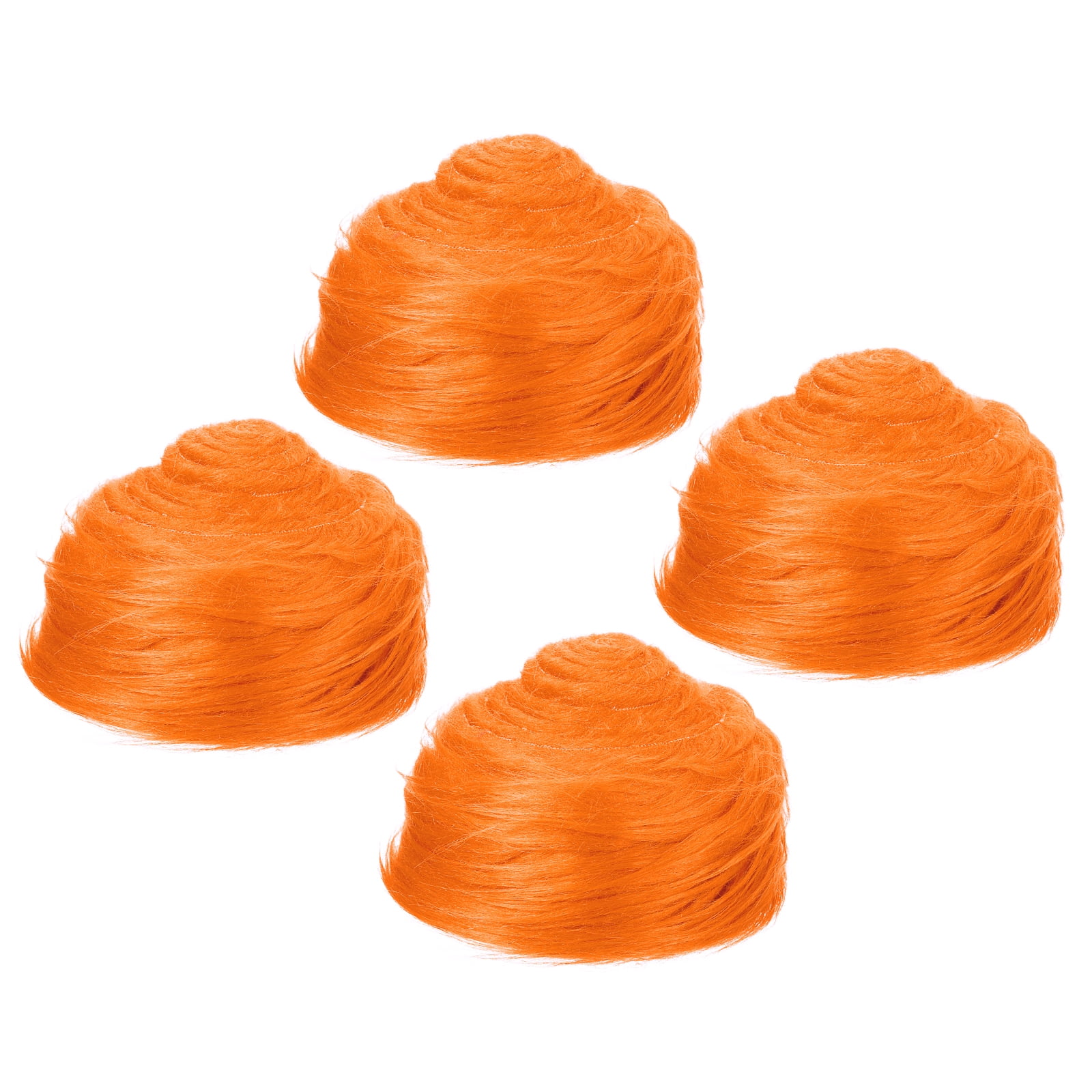 Uxcell Plush Faux Fur Fabric Precut Strips, 59" x 2" Fluffy Faux Fur Ribbon, Orange 4Pack