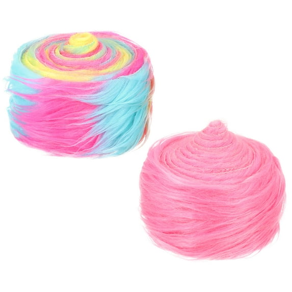 Uxcell Plush Faux Fur Fabric Precut Strips, 59" x 2" Fluffy Faux Fur Ribbon, Pink, Iridescent 2Pack