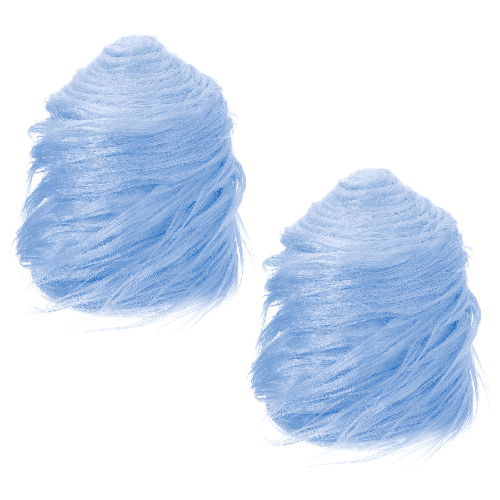 Uxcell Plush Faux Fur Fabric Precut Strips, 59" x 4" Fluffy Faux Fur Ribbon, Blue 2Pack