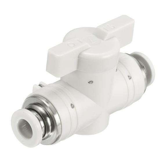 Uxcell Pneumatic BUC Push to Connect Fitting Ball Valve 6mm Tube OD Air Flow Control Valve Tube Fittings Straight Union Connect Adapter Air Quick Connect Air Hose Fitting