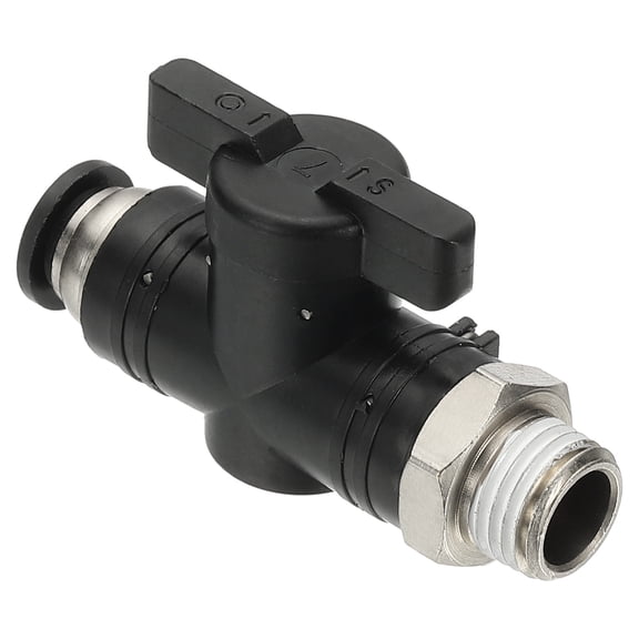 Uxcell Pneumatic Ball Valve PT Male Thread Push to Connect Fittings Ball Valve Air Flow Control 5/16" x 1/4"