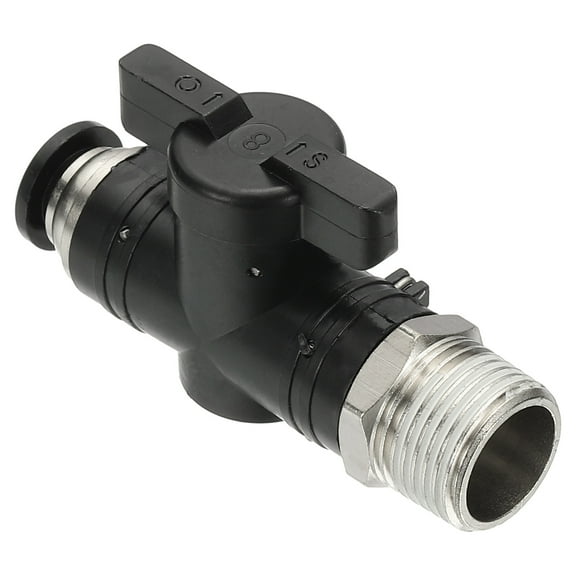 Uxcell Pneumatic Ball Valve PT Male Thread Push to Connect Fittings Ball Valve Air Flow Control 5/16" x 3/8"