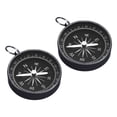 thumbnail image 1 of Uxcell Pocket Compass Survival Sports Navigation Compass with Key Ring Black 2 Pack, 1 of 6
