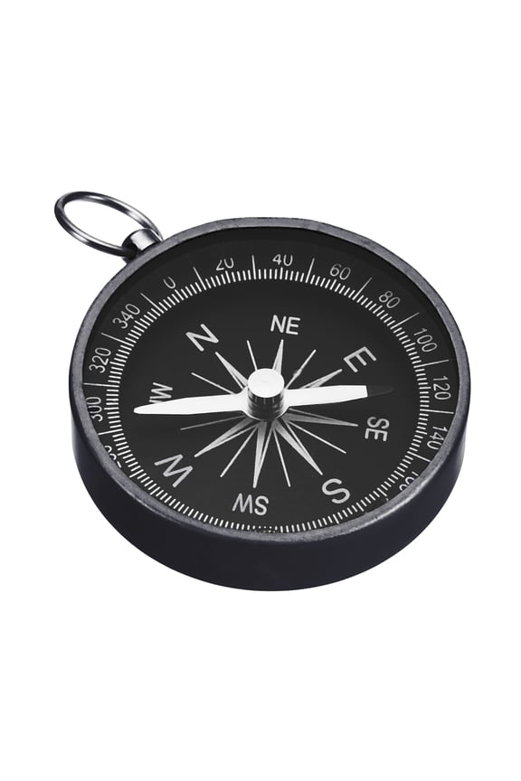 Pocket Compass Survival Sports Navigation Compass with Key Ring Black