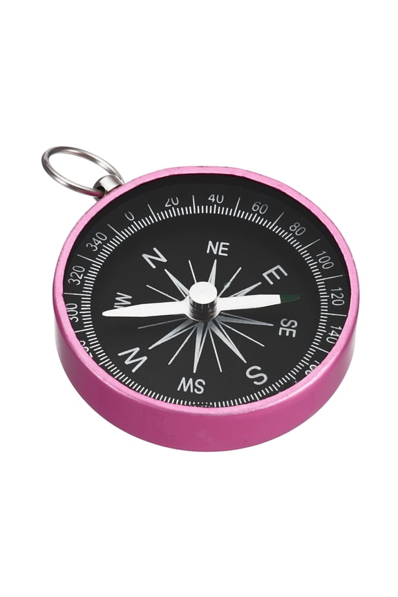 Pocket Compass Survival Sports Navigation Compass with Key Ring Pink