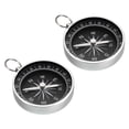 thumbnail image 1 of Uxcell Pocket Compass Survival Sports Navigation Compass with Key Ring White 2 Pack, 1 of 6