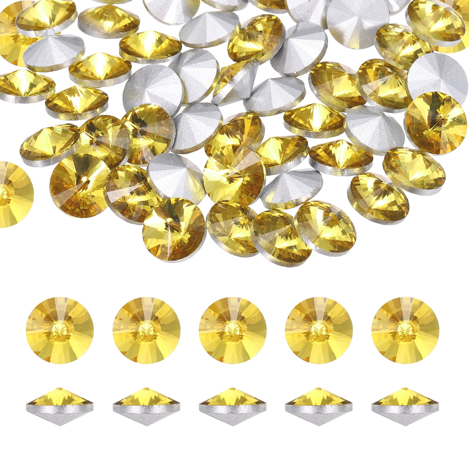 Uxcell Pointed Back Rhinestones, 100 Pcs 6mm Round Glass Rhinestone ...