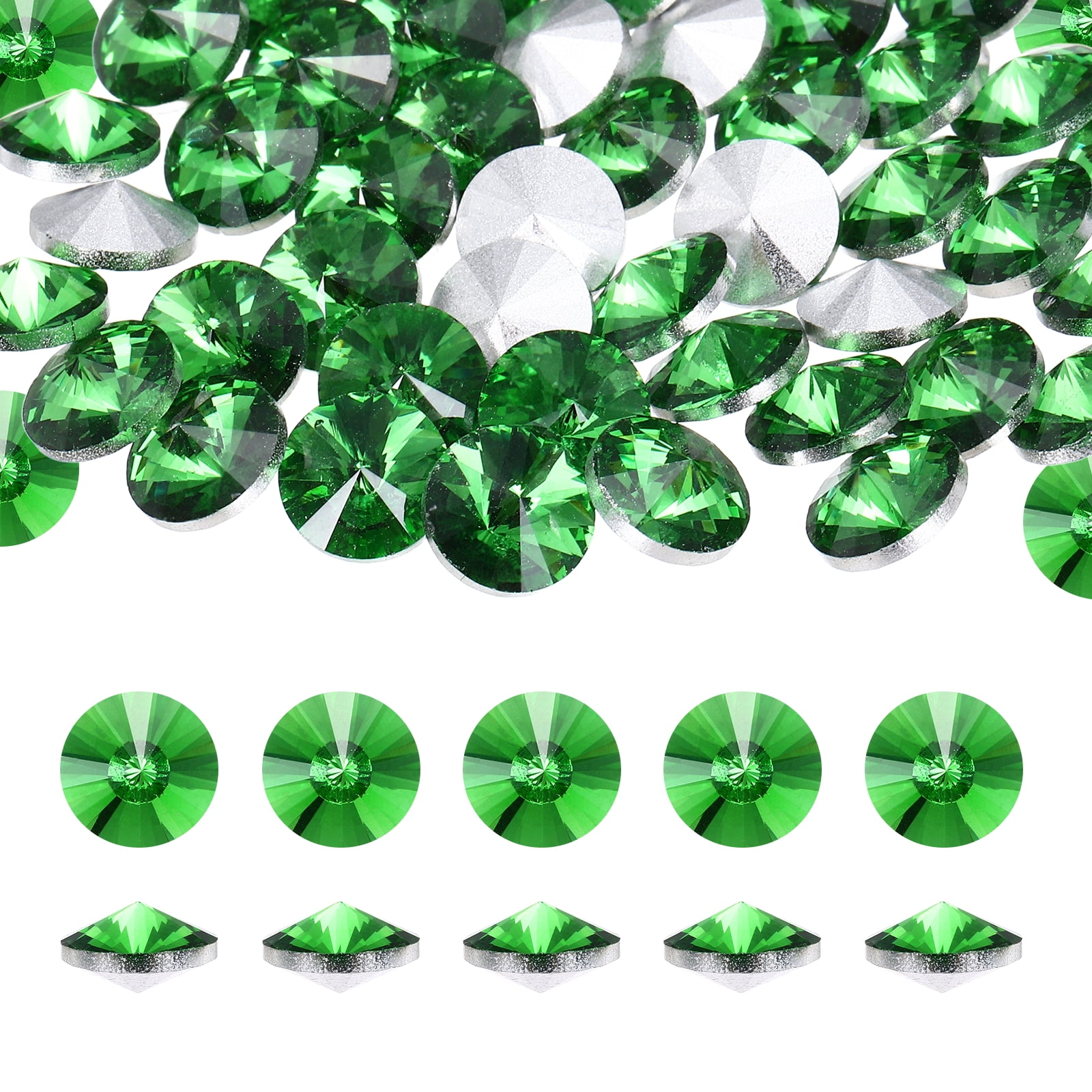 Uxcell Pointed Back Rhinestones, 100 Pcs 6mm Round Glass Rhinestone ...