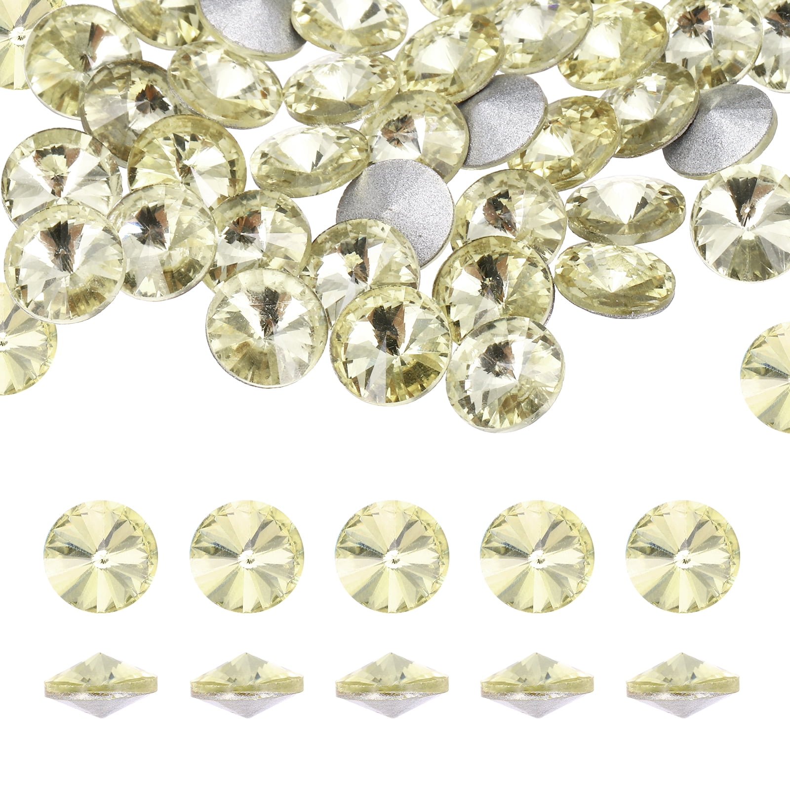 Pointed Rhinestones Stone Uxcell Pointed Back Rhinestones, 50 Pcs 6mm Round Glass Rhinestone ...