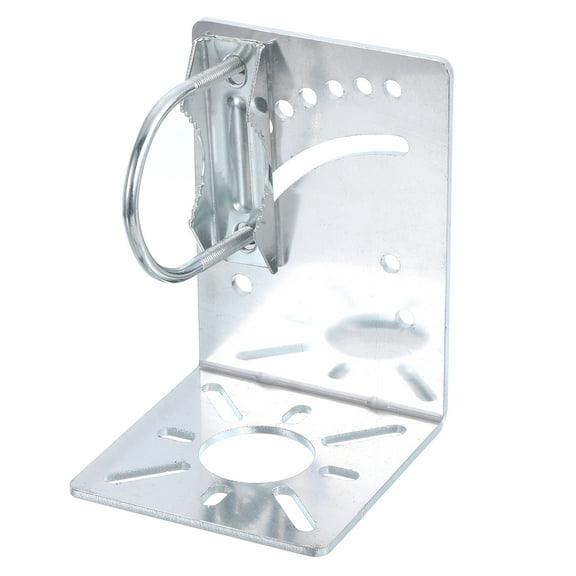 Uxcell Pole Mount Bracket L Mounting Bracket with U-Bolt to Wall Hardware Accessories 1 Pack