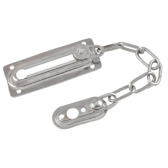 Uxcell Polished Dwelling House Room Lock Door Chain Guard Silver Tone