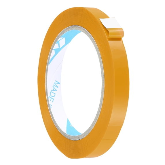 Uxcell Poly Bag Sealing Tape, 1/2" x 98.4 Yard Plastic Bag Sealer Tape Packaging Sealing for Shops Packaging Food Vegetable Meat Cake Bread Freezer Ice, Earthy Yellow