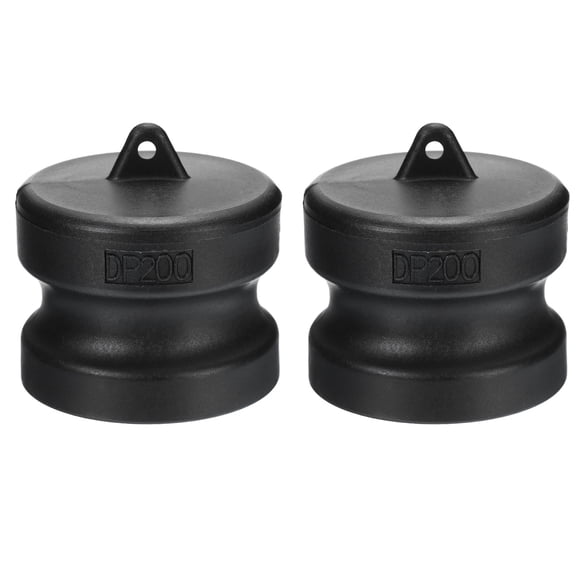 Uxcell Poly Cam lock Fittings, 2" Part DP Dust Plug Cam Groove Hose Fittings Polypropylene Cam lock Fitting, Black 2 Pcs