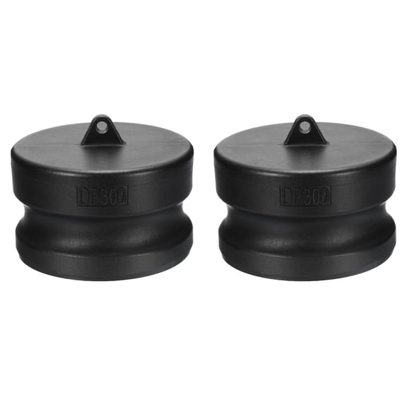 Uxcell Poly Cam lock Fittings, 3" Part DP Dust Plug Cam Groove Hose Fittings Polypropylene Cam lock Fitting, Black 2 Pcs