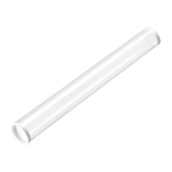 Uxcell Polycarbonate Rigid Round Clear Tubing 1''IDx1.1''ODx11.8'' Length Plastic Transparent Storage with White Lids