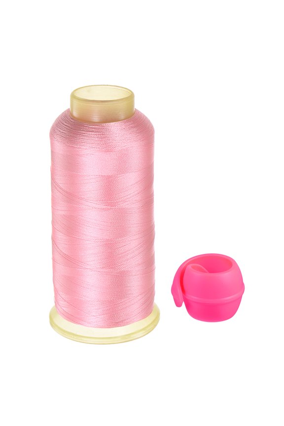 Polyester Embroidery Thread and Thread Spools Savers Kit, Light Pink Pink