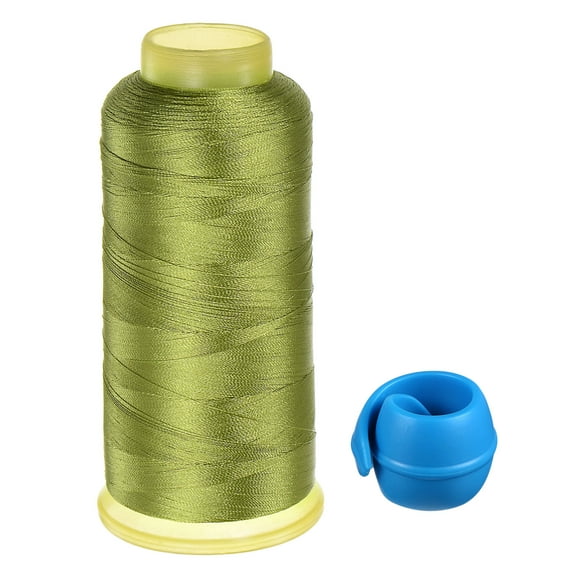 Uxcell Polyester Embroidery Thread and Thread Spools Savers Kit, Olive Green Blue