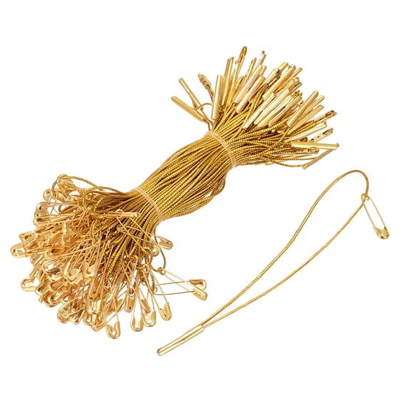 Uxcell Polyester Hang Tag String Tag Fasteners,Clothing with Pin Gold Tone 400 pcs