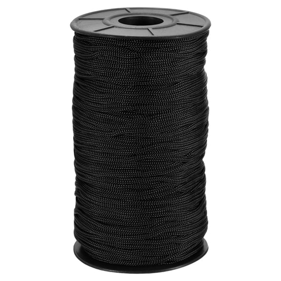 Uxcell Polyester Macrame Cord, 3mm x 131 Yards Polypropylene Crochet Braided Rope Macrame Yarn for Wall Hangings Bag Craft Knitting, Black