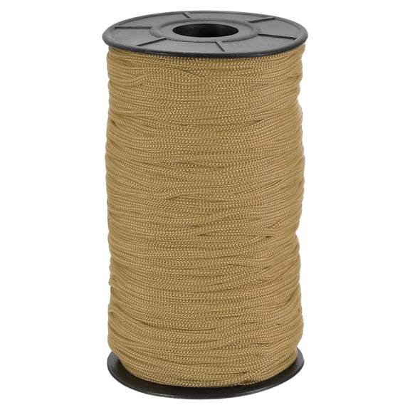 Uxcell Polyester Macrame Cord, 3mm x 131 Yards Polypropylene Crochet Braided Rope Macrame Yarn for Wall Hangings Bag Craft Knitting, Brown