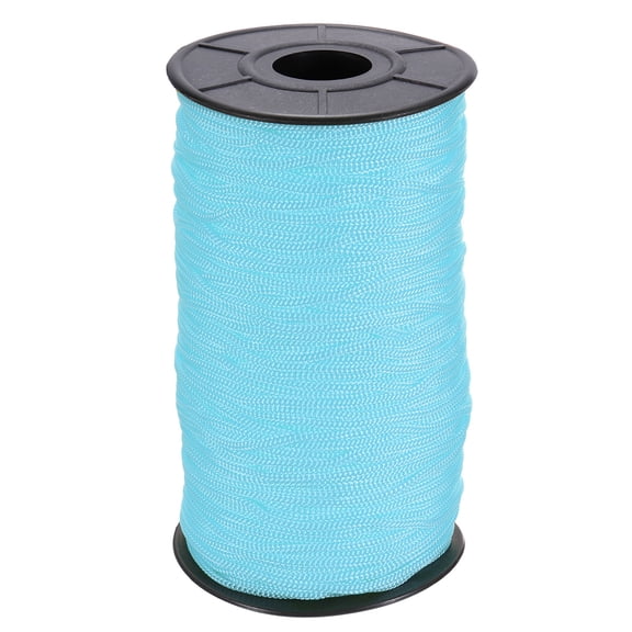 Uxcell Polyester Macrame Cord, 3mm x 131 Yards Polypropylene Crochet Braided Rope Macrame Yarn for Wall Hangings Bag Craft Knitting, Light Blue