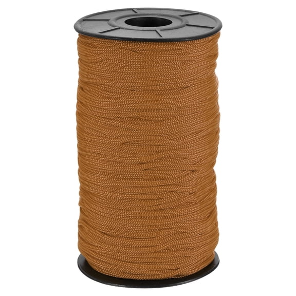Uxcell Polyester Macrame Cord, 3mm x 131 Yards Polypropylene Crochet Braided Rope Macrame Yarn for Wall Hangings Bag Craft Knitting, Light Brown