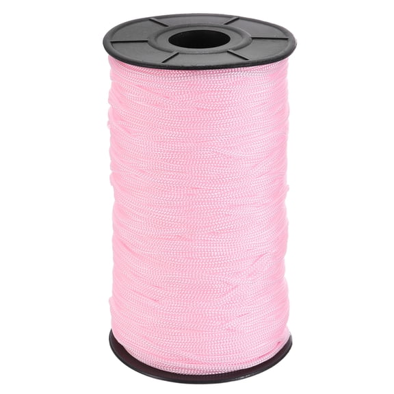 Uxcell Polyester Macrame Cord, 3mm x 131 Yards Polypropylene Crochet Braided Rope Macrame Yarn for Wall Hangings Bag Craft Knitting, Pink
