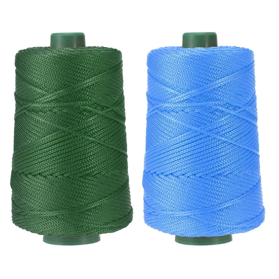 Polyester Macrame Cord, Polypropylene Craft Crochet Bag Rope Yarn for DIY Projects Light Blue/Green